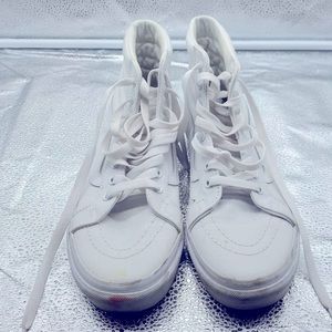 White Vans High Top Sneakers Size 8 1/2